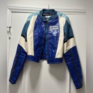 Cropped moto jacket